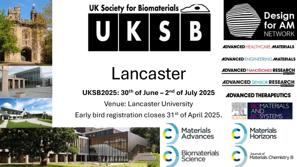 UKSB Flyer. UKSB 2025 30th of June to 2nd of July in Lancaster. Venue: Lancaster university. Early bird registration closes 31st April 2025.